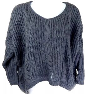 Unif x Urban Outfitters Gray Chunky Cable Sweater